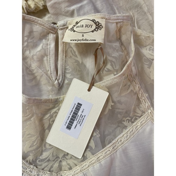 NWT Mia Joy Guliana Maxi Wedding Dress Floral Sheer Lace Fairy Cottage Praire S - Picture 14 of 14